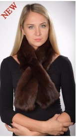 Dark Brown sable fur scarf, for women